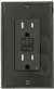 15A DUP GFCI Receptacle Black