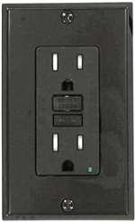 15A DUP GFCI Receptacle Black