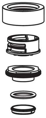 Handle Collar and Nut Kit Onetouch Polished Chrome