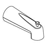 Diverter Tub Spout EVA Center Set Brushed Nickel
