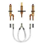 2 Handle Three Hole Roman Tub Valve Adjustable 1/2 CPVC PEX