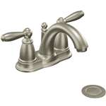 Lead Law Compliant 2 Handle Lever Center Set Lavatory Faucet Brushed Nickel 1.5 GPM