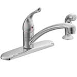 Lead Law Compliant 1 Handle Kitchen Faucet With Spray Polished Chrome 2.0 GPM