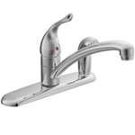 Lead Law Compliant 1 Handle Kitchen Faucet With Spray Polished Chrome 2.0 GPM