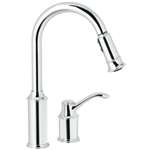 Lead Law Compliant 1 Handle Lever Faucet With Spray Polished Chrome 1.5 GPM