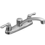 Lead Law Compliant 2 Handle Lever Kitchen Faucet Polished Chrome 2.0 GPM