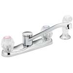 Lead Law Compliant 2 Handle Kitchen Faucet With Spray Polished Chrome 2.0 GPM
