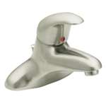 Lead Law Compliant 1 Handle Lever Center Set Lavatory Faucet Brushed Chrome 2.2 GPM