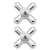 Large Cross Handle Insert - Pair Polished Chrome