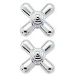 Large Cross Handle Insert - Pair Polished Chrome