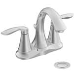 Lead Law Compliant 2 Handle Lever Center Set Lavatory Faucet Polished Chrome 1.5 GPM