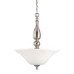 Brushed Nickel 3 Light 60 Watts A 19 Pendant *dupont