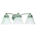 Polished Chrome 3 Light 100 Watts A 19 Arm Vanity *EMPIRE