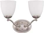 Brushed Nickel 2 100 Watts Medium Bracket