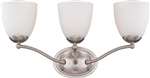Brushed Nickel 3 100 Watts Medium Bracket