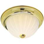 Polished Brass 2 Light 60 Watts A 19 Flush Frost Melon