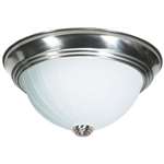 2 Light 13 Flush Ceiling Brushed Nickel Frosted Medium