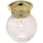 Polished Brass 1 60 Watts A 19 Medium Flush *util Ball Glass