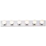 Polished Chrome 6 Light 100 Watts Type G Vanity Strip Light