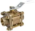 Lead Law Compliant 3/8 Bronze 600 # Teflon Sweat Full Port Ball Valve