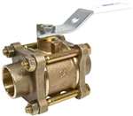 Lead Law Compliant 1 Bronze 600 # Teflon Sweat Full Port Ball Valve