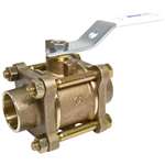 Lead Law Compliant 1-1/2 Bronze 600 # Teflon Sweat Full Port Ball Valve