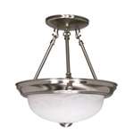 Brushed Nickel 2 60 Watts Medium Semi Flush