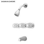 3 Handle Acrylic Tub and Shower Faucet Bedford Polished Chrome