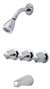 3 Handle Metal Non Diverter Three Hole 8 Tub and Shower Faucet Polished Chrome