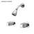 2 Handle Metal Shower Faucet Iron Pipe With Valve Polished Chrome
