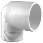 1 PVC Schedule 40 Slip X Male ST 90 Elbow