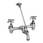 Not For Potable Use 2 Handle Wall Mount Service Sink Faucet Polished Chrome