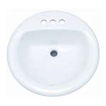 19 4 Centerset Round Vitreous China Drop In Lavatory White