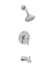 2.0 GPM 1 Handle Lever Tub and Shower Faucet Trim Polished Chrome