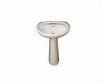 24 X 20 8 Center Three Hole Vitreous China Pedestal Lavatory Only Biscuit