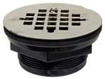 2 ABS No-Caulk Shower Drain With Stainless Steel Strainer