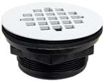 2 ABS No-Caulk Shower Drain With Plastic Strainer