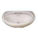 20 X 18 8 Center Three Hole Vitreous China Pedestal Lavatory Only White