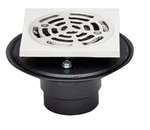 2 ABS Adjustable Shower Drain W/SQ Nickel Brass Top