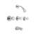 2.5 GPM 3 Handle Acrylic Tub and Shower Faucet Polished Chrome