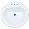 19 Three Hole Round Lavatory Steel White