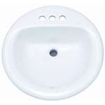 19 Three Hole Round Lavatory Steel White