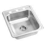 17 X 22 Three Hole 7.0 20 Gauge 1 Bowl Stainless Steel Sink