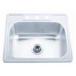 25 X 22 Three Hole 6.5 22 Gauge 1 Bowl Stainless Steel Sink