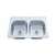 33 X 22 Four Hole 6.5 22 Gauge Double Bowl Stainless Steel Sink