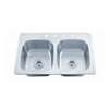 33 X 22 Four Hole 6.5 22 Gauge Double Bowl Stainless Steel Sink