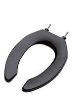 Elongated Bowl Closet Seat Commercial Open Front Less Cover Black