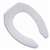 Elongated Bowl Closet Seat Commercial Open Front Less Cover White