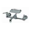 Lead Law Compliant 2 GPM 2 Handle 6 Wall Mount Kitchen With Dish Polished Chrome
