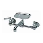 Lead Law Compliant 2 GPM 2 Handle 6 Wall Mount Kitchen With Dish Polished Chrome